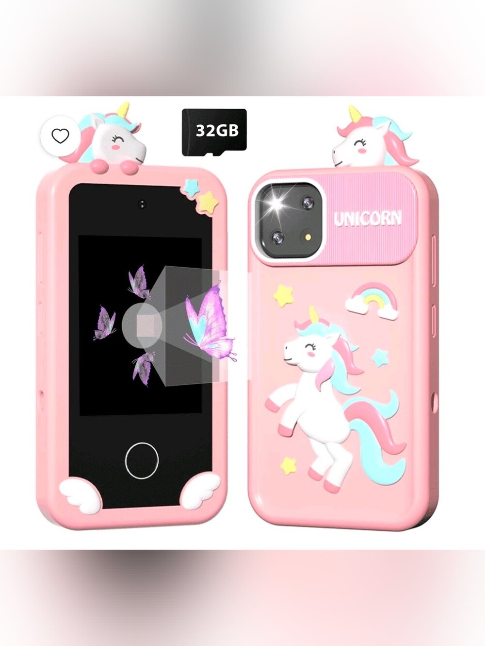 Kids Phone with Case  Pink Silicone Cover